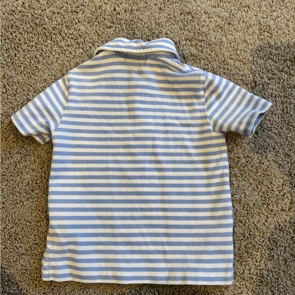 Polo by Ralph Lauren Kids Striped Polo Shirt - Blue and White - Picture 2 of 2